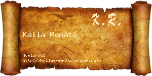 Kalla Renátó névjegykártya